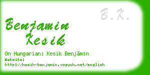 benjamin kesik business card